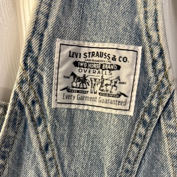 Vintage Levi Denim Short Overalls - Picture 3 of 9